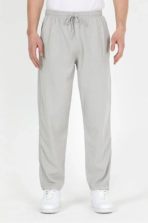 Unisex Ince Yazlık Beli Lastikli Kordonlu Keten %100 Pamuklu Kumaş Pantolon Pijama
