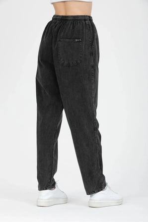 Unisex Ince Yazlık Beli Lastikli Kordonlu Keten %100 Pamuklu Kumaş Pantolon Pijama