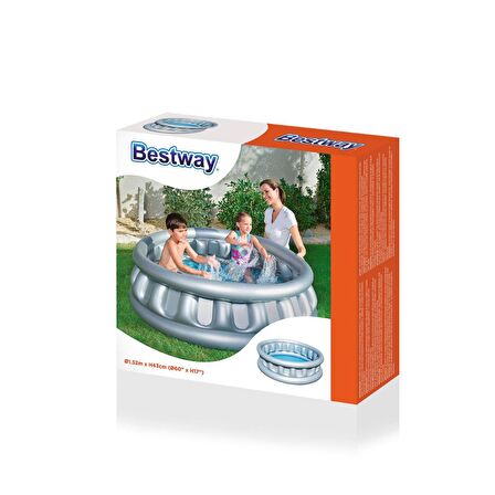 Su Pompalı-Bestway 51080,Mega Gri Metalik Şişme Havuz-152x43cm