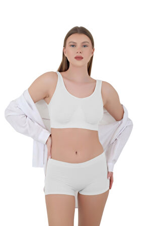 Kadın Mikro Fiber Kısa Boxer - 3'lü Özel Paket (Siyah, Beyaz, Ten Renk)