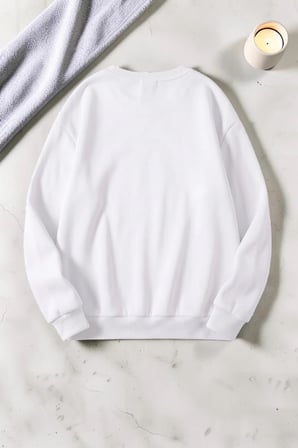 Unisex Baskılı Bisiklet Yaka Sweatshirt