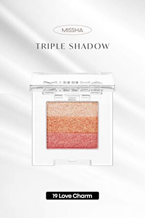 Yumuşak Dokulu, Dökülme Yapmayan 3 Renkli Göz Farı Triple Shadow No.19 (Love Charm)