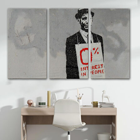 Banksy % 0 Faiz Oranı İsimli Çalışması Kanvas Tablo / % 0 Interest In People-5110