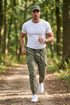 RizzUP Erkek Slim Fit Likralı Açık Yeşil Kargo Jogger Pantolon – İpli Bel Lastikli Paça 1601569
