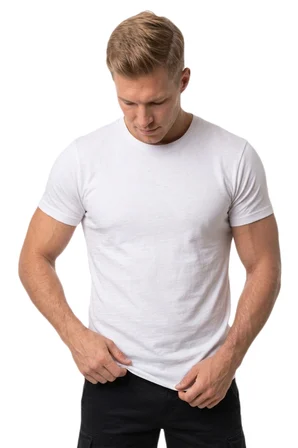 RizzUP Erkek Beyaz Slim Fit %90 Pamuk Likralı Yumuşak Dokulu Basic Tişört 1801131