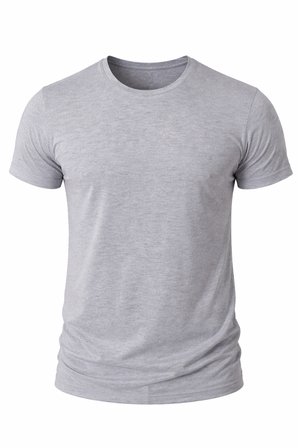 RizzUP Erkek Gri Slim Fit %90 Pamuk Likralı Yumuşak Dokulu Basic Tişört 1801131