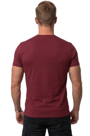RizzUP Erkek Bordo Slim Fit %90 Pamuk Likralı Yumuşak Dokulu Basic Tişört 1801131