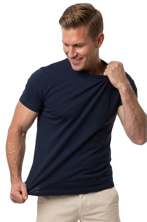 RizzUP Erkek Lacivert Slim Fit %90 Pamuk Likralı Yumuşak Dokulu Basic Tişört 1801131