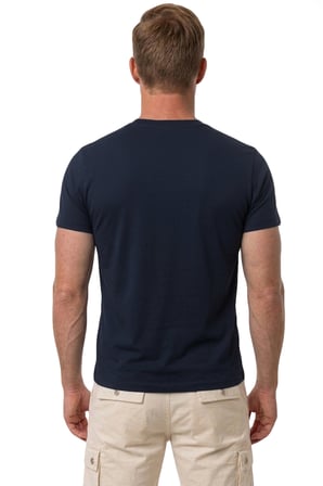 RizzUP Erkek Lacivert Slim Fit %90 Pamuk Likralı Yumuşak Dokulu Basic Tişört 1801131