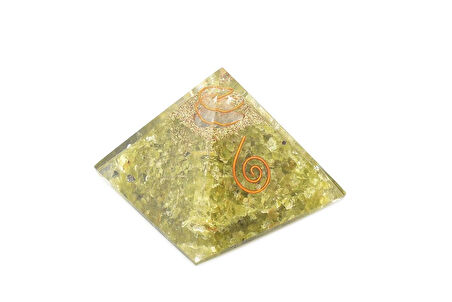 Hakiki Doğal Peridot Olivin Taşlı Orgonit Piramit
