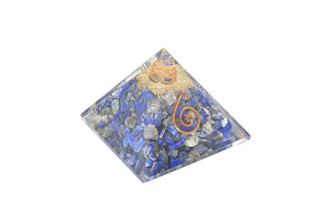 Hakiki Doğal Lapis Lazuli Taşlı Orgonit Piramit
