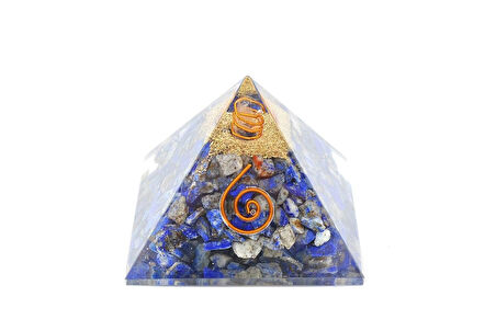 Hakiki Doğal Lapis Lazuli Taşlı Orgonit Piramit