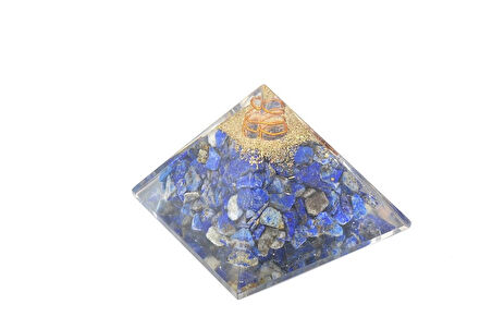Hakiki Doğal Lapis Lazuli Taşlı Orgonit Piramit