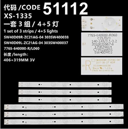 WKSET-6112 35958X3 35959X3 SW40D09L/R 6 ADET LED BAR