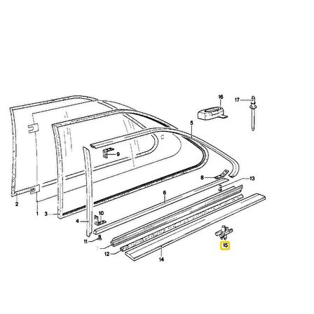 BMW E21 KELEBEK CAM ÇITA KLİPSİ (1 ADET) 51131804205
