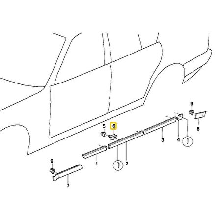 BMW E34 KAPI ÇITA KLİPSİ  OEM NO 51131946258