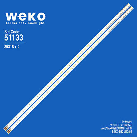 WKSET-6133 35316X2 32INCH-HD-36 - G1GE-320SM0-R2 2 ADET LED BAR (36LED)