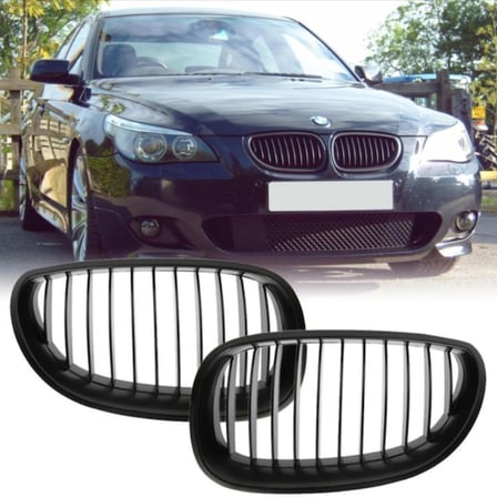 Bmw E60 2004-2009 Mat Siyah Ön Panjur Seti 51137027061/062