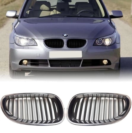 Bmw 5 Serisi E60 2004-2009 Ön Panjur Seti Krom Siyah 51137027061/62