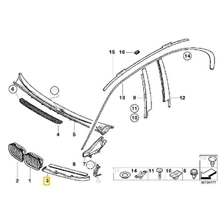 BMW E46 - 2001 SAĞ FAR KAŞI OEM NO 51138208486