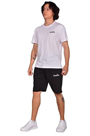 Diadora Mesa - Pamuklu Siyah Spor Şort - DIADORAMESA