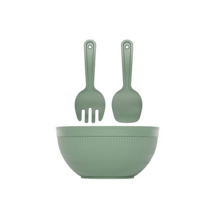 Derin Salata Seti 4000 ml Plastik 3 Parça (Kase + Çatal + Kaşık)