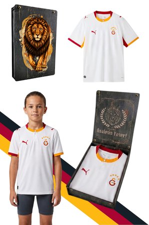 GS FRM 046 785005 GALATASARAY ORJİNAL LİSANSLI PUMA 2026/27 ALTERNATİF BEYAZ ÇOCUK  FORMA UV KUTULU