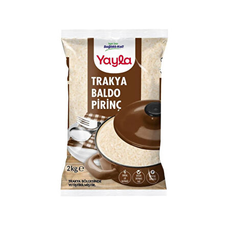 Yayla Trakya Baldo Pirinç 2 kg x 3 Adet