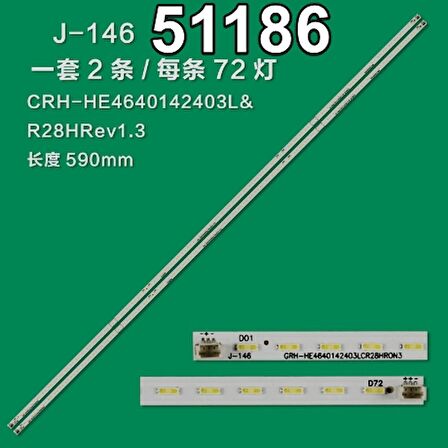 WKSET-6186 36425X1 36426X1 CRH-HE4640142403L R28H 2 ADET LED BAR