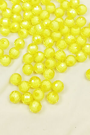 Dünya Boncuk İçten Boncuklu Bileklik Çanta Boncuğu 10 mm 50 gr Sarı - BNC464