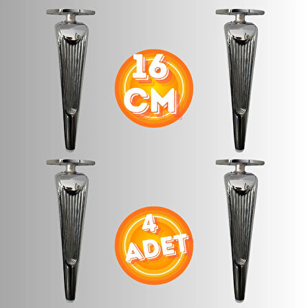 16 CM METAL KLAS KOLTUK AYAĞI MOBİLYA AYAĞI ÜNİTE AYAĞI KONSOL AYAĞI PUF BERJER AYAĞI (4 ADET)