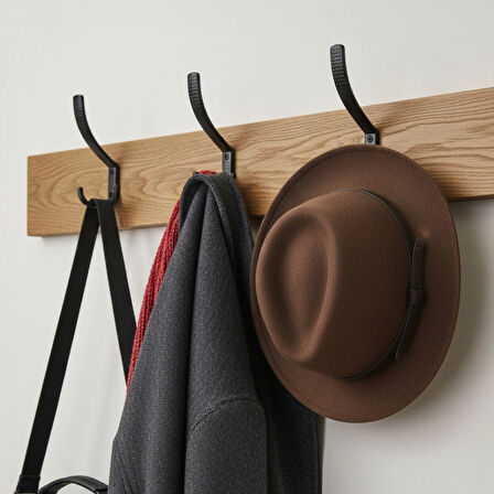 Uzun Noktalı Metal Askı Şık Portmanto Askılık Dolap Mobilya Askısı (vidalar Dahil)