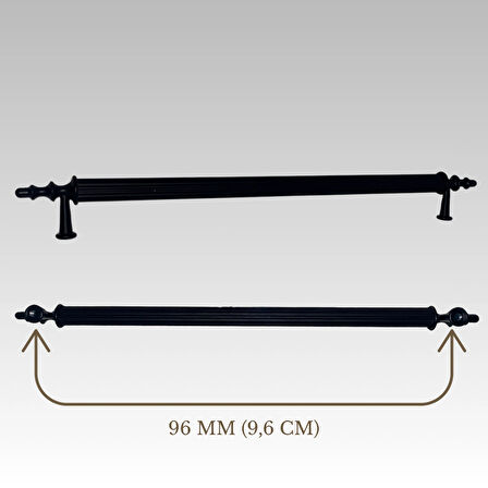 Klipso Mat Siyah 96 MM Metal Lüks Çekmece Dolap Mobilya Kulpları (10 ADET)