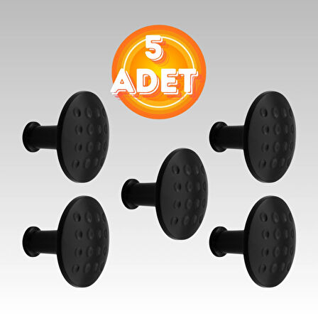 Noktalı Düğme Çekmece Dolap Kapak Kulpu Kulbu Mat Siyah Metal Daire Kulp ( 5 ADET )