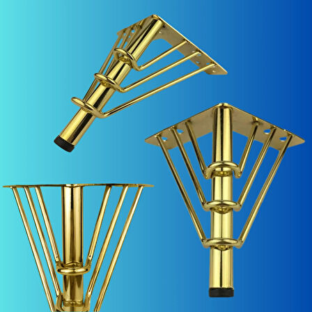 15 CM METAL 3 TELLİ KOLTUK AYAĞI MOBİLYA AYAĞI ÜNİTE AYAĞI KONSOL AYAĞI PUF BERJER AYAĞI (4 ADET)