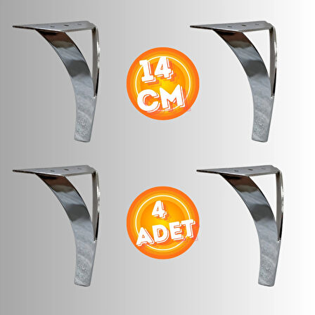 14 CM METAL DAMLA KOLTUK AYAĞI MOBİLYA AYAĞI ÜNİTE AYAĞI KONSOL AYAĞI PUF BERJER AYAĞI ( 4 ADET )