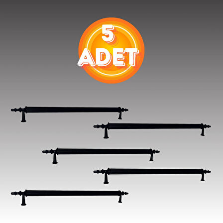 Klipso Mat Siyah 160 MM Metal Lüks Çekmece Dolap Mobilya Kulpları ( 5 ADET )