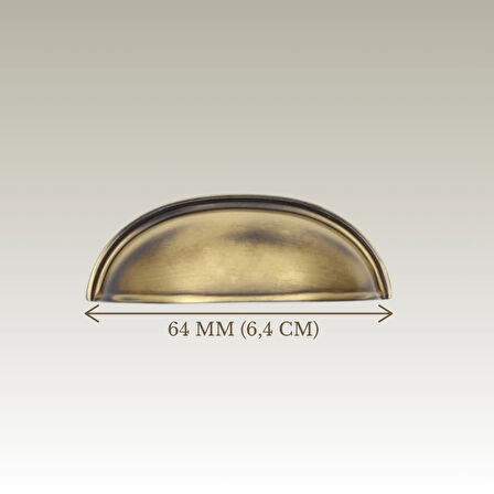 Tas Midye Çanak 64mm Antik Sarı Dolap Çekmece Vestiyer Mobilya Kulpu Metal Kulp ( 5 ADET )