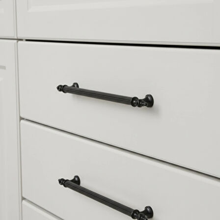 Klipso Mat Siyah 192 MM Metal Lüks Çekmece Dolap Mobilya Kulpları ( 5 ADET )