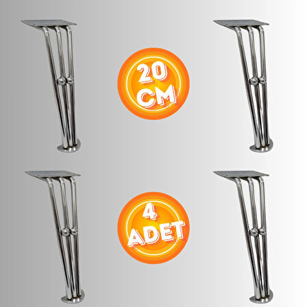20 CM METAL BONCUKLU KOLTUK AYAĞI MOBİLYA AYAĞI ÜNİTE AYAĞI KONSOL AYAĞI PUF BERJER AYAĞI (4ADET)