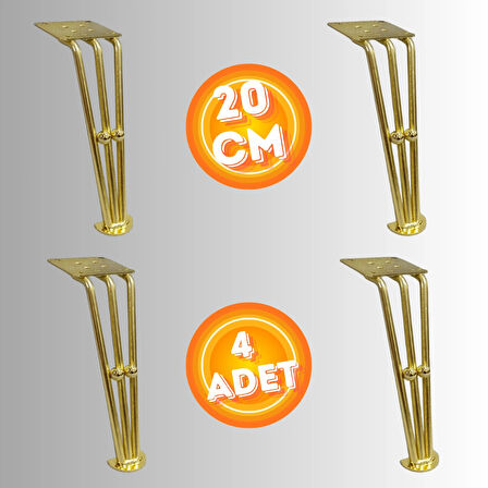 20 CM METAL BONCUKLU KOLTUK AYAĞI MOBİLYA AYAĞI ÜNİTE AYAĞI KONSOL AYAĞI PUF BERJER AYAĞI (4ADET)