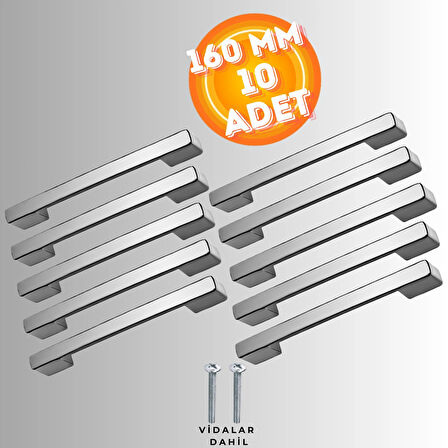 Köprü Kulp Dolap Çekmece Kulbu Metal Kulp 160 MM ( 10 ADET )
