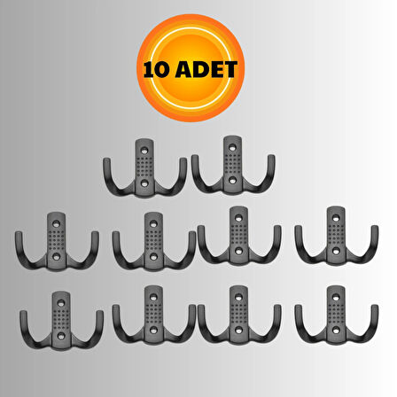 Noktalı Metal Askı Şık Portmanto Askılık Dolap Mobilya Askısı (vidalar Dahil)(10 ADET )