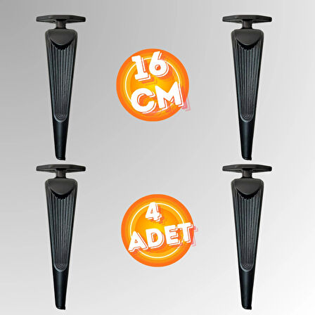 16 CM METAL KLAS KOLTUK AYAĞI MOBİLYA AYAĞI ÜNİTE AYAĞI KONSOL AYAĞI PUF BERJER AYAĞI (4 ADET)