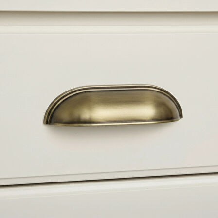 Tas Midye Çanak 96mm Antik Sarı Dolap Çekmece Vestiyer Mobilya Kulpu Metal Kulp ( 5 ADET )