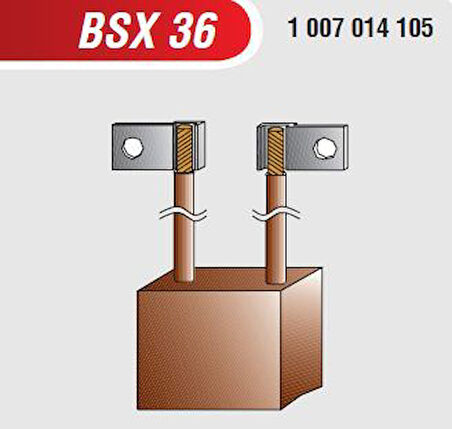 BSX 36 24V MARŞ KÖMÜRÜ ALFKB ÇİFT KABLOLU SCANIA MAGIRUS MERCEDES VOLVO 12×36X30  (BOSCH TİPİ)