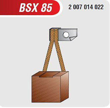 BSX85 12 24V MARŞ KÖMÜRÜ MERCEDES 302 FORD CARGO MAN  ÇİFT KABLOLU (85/86) 8×25X23  (BOSCH TİPİ)