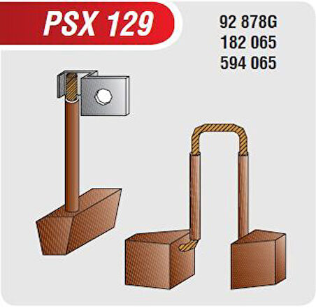 PSX129 12V MARŞ KÖMÜRÜ RENAULT R9/11/19/21/CLIO/MEGANEVW TRANSPORTER JETTA PASSAT 10,6/6,1X10,3X15