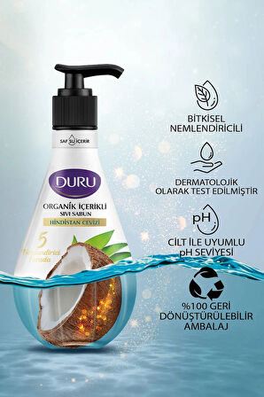 Organik Içerikli Hindistan Cevizli Sıvı Sabun 3x500ml
