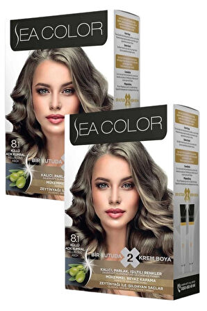 Sea Color 8/1 Saç Boyası Küllü Açık Kumral 100 ml x 2 Kutu